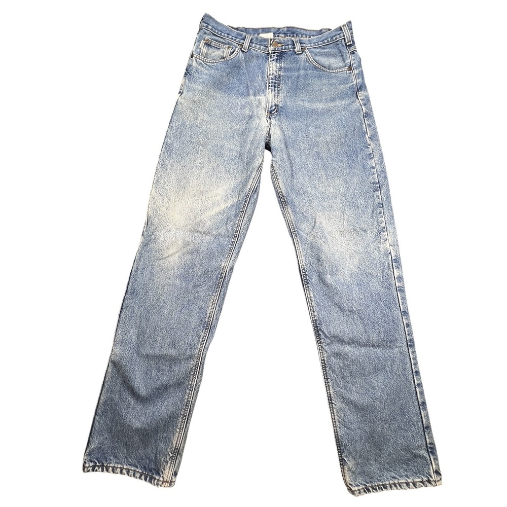 Carhartt Blue Jeans Flannel Lined Relaxed Fit B172 DST Mens 36x36